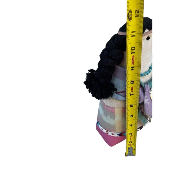 Signed by Kathy Handcrafted 12" Native American Wini Doll W/ bead necklace - Picture 12 of 14